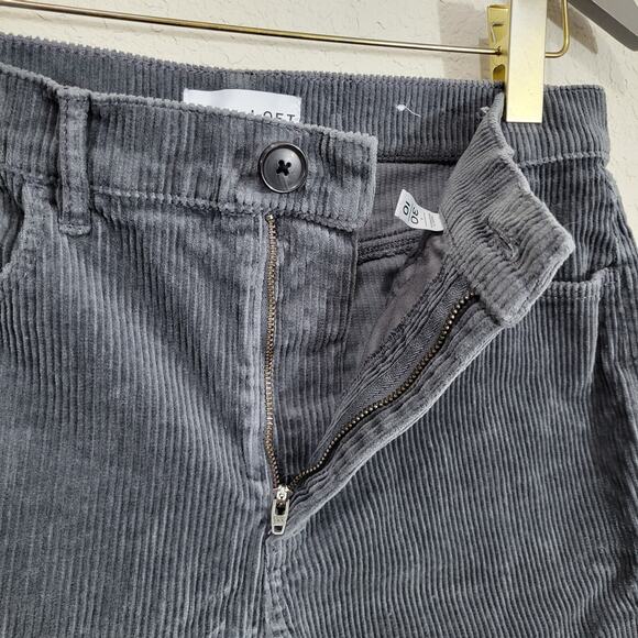 Loft Corduroy Pants Womens Size 10 Petite Gray Cropped Fall Winter Casual - Picture 5 of 11
